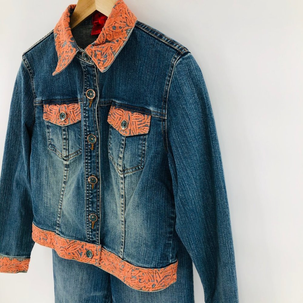 Vintage Very Vera Embroidered Lace Jean Outfit - Picture 4 of 16